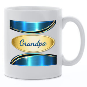 Blue Metallic Plaque Grandpa Mug - Father's Day Gift
