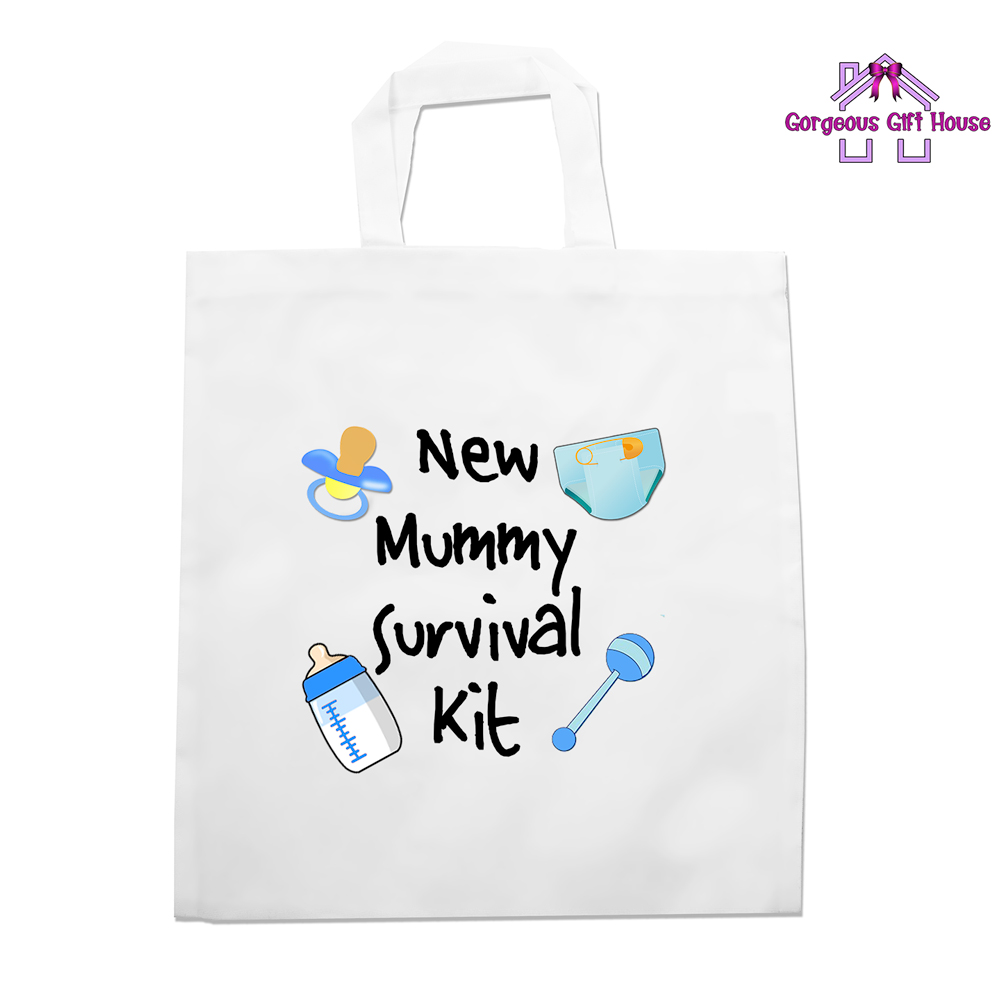 New Mummy Survival Kit Tote Bag - Baby Shower Gift - Image 2