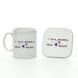 I Love Mummy This Much Boy Mug And Coaster Set - Gift for Mummy