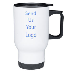 Personalised Travel Mug In White Using Your Own Artwork, Photograph or Business Logo